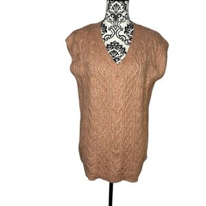 Sincerely Jules Salmon Cable Knit Sweater Vest Size Large